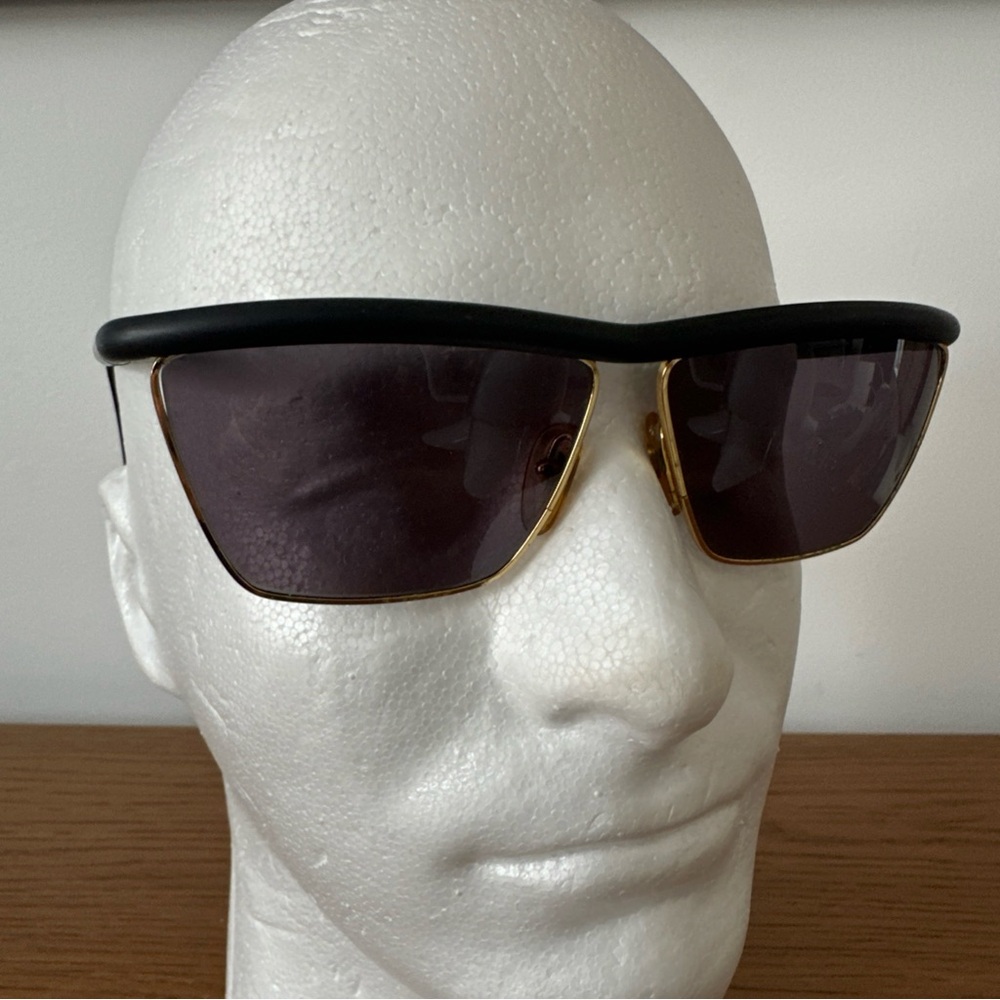 GIANFRANCO FERRE GFF 32 582 Sunglasses ALUTANIUM Blk Gold Rare VINTAGE 80s Italy - Picture 13 of 16